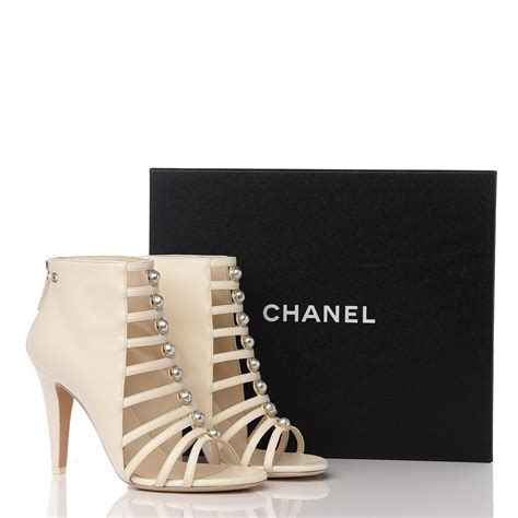 chanel pearl ankle boots|chanel over the knee boots.